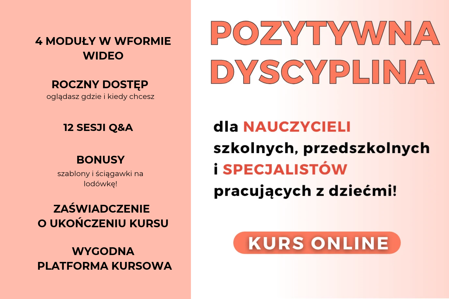 kurs online pozytywna dyscyplina nauczyciele kurs